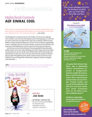 BILDBAND
. AUDREY HEPBURN
→ AUDREY HEPBURN
Portraits einer Ikone. Schirmer Mosel, 192 Seiten, 34,– € (D) • 35,– € (A)
NOTIZBLÖCKE
. ROSIGE NACHRICHTEN
→ ROSEN-NOTES
Fünf selbstklebende Notizblöcke im Kästchen, 16,7 x 11,7 x 3,1 cm,
ars vivendi, 12,95 € (D/A)
BUCHSTÄNDER
. BEQUEM SCHMÖKERN
→ THE PROFESSIONAL BOOKREST
Buchständer aus Kiefern–
holz, 6 x 22 x 40 cm, mit
vier einstellbaren Lese-
winkeln, ﬂach zusam-
menklappbar, 29,95 €,
www.lesekomfort.de
POSTKARTEN-KALENDER
. GEDICHTE WIE GEMALT
→ FLIEGENDE WÖRTER 2016
53 Qualitätsgedichte zum Verschreiben
und Verbleiben. Postkartenkalender.
Daedalus, 16,95 € (D) • 17,10 € (A)
64 buchjournal sechs.2015
POSTKARTEN-KALENDER
KUNST  LEBEN . SCHÖN  GUT
hschöngut
 