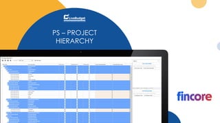 PS – PROJECT
HIERARCHY
Create different hierarchy versions
for different superstructure and
infrastructure projects in det...