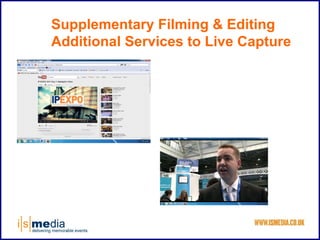 Supplementary Filming & Editing
Additional Services to Live Capture
 
