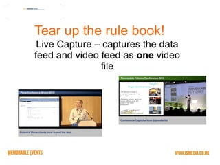 Tear up the rule book! Live Capture – captures the data feed and video feed as  one  video file 