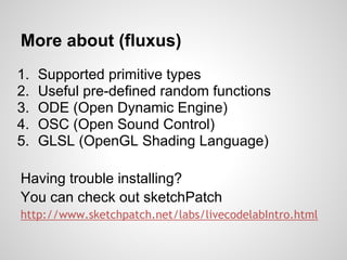 Flux Codeing Language Live coding | PDF