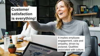 CUSTOMER CENTRICITY
Westpac: The Agile Edge 24
Customer
satisfaction
is everything!
It implies employee
engagement, care a...