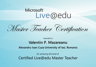 Microsoft Live@Edu Certificate