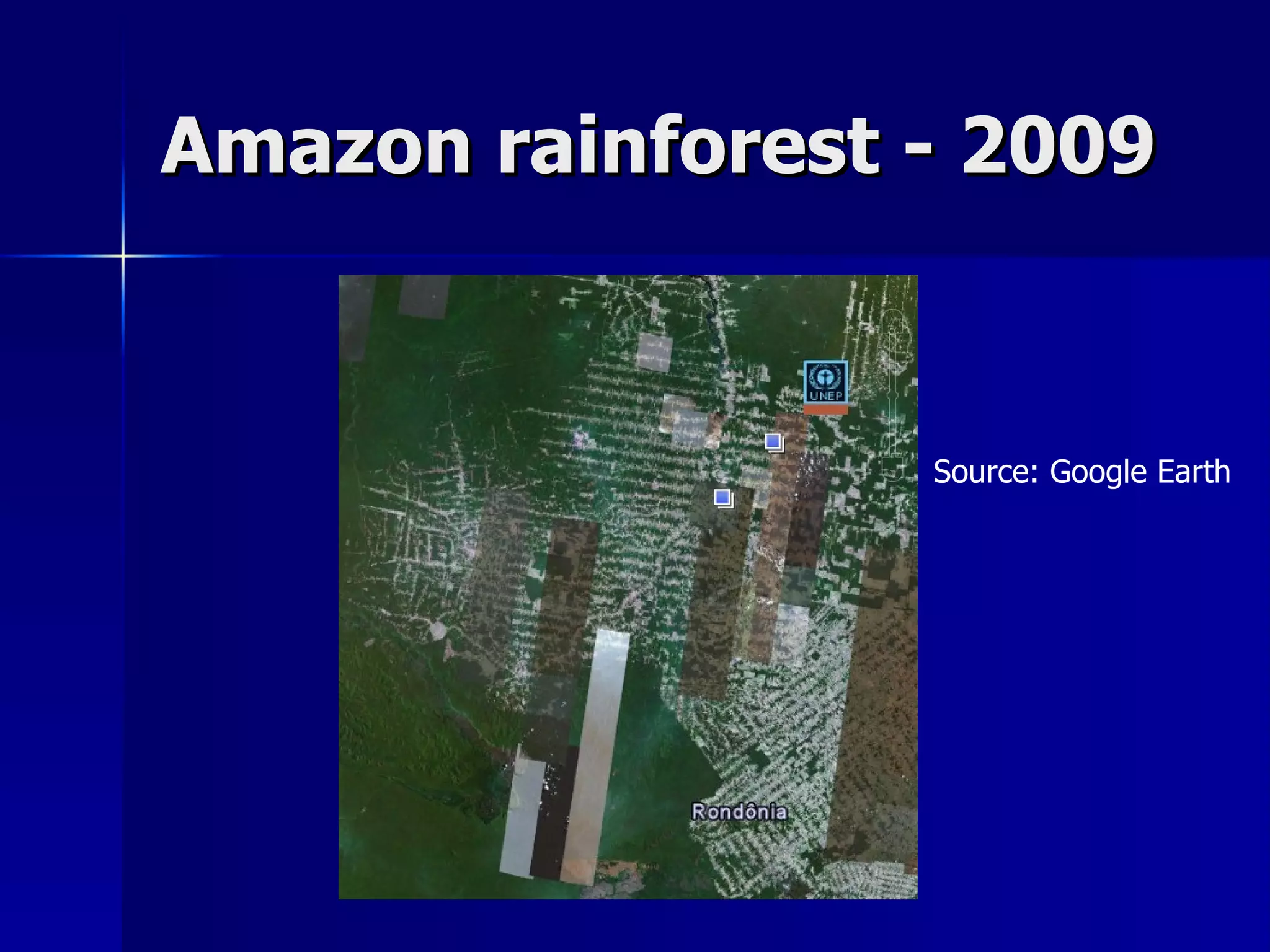 Amazon rainforest - 2009 Source: Google Earth 