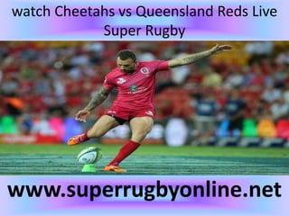 watch Cheetahs vs Queensland Reds Live
Super Rugby
www.superrugbyonline.net
 