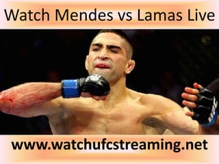 Watch Mendes vs Lamas Live
www.watchufcstreaming.net
 