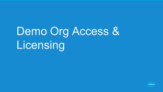 Demo Org Access &
Licensing
 