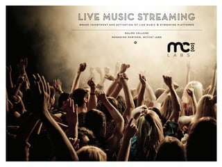 1
brand investment and activation of live music & streaming platforms
mauro cellore
managing partner, mc[co] labs
 
