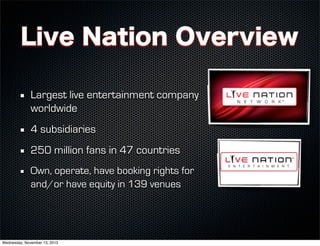 Live Nation proposal | PPT
