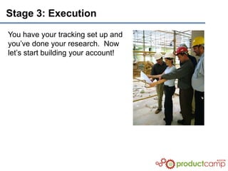 Stage 3: Execution

You have your tracking set up and
you’ve done your research. Now
let’s start building your account!
 