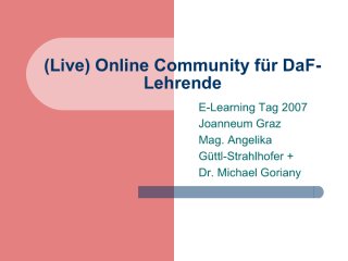 Live-Online Community für Fremdsprachenlehrende