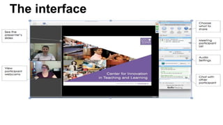 The interface
Center for Innovation in Teaching and Learning
 