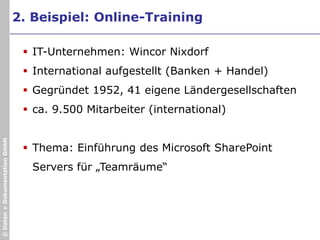 AblaufPhase 1Definieren der Projektziele* und Ist-BetrachtungKick-Off(Präsenz)Phase 2Konkretisieren der AblaufplanungKompetenzen Präsenz-OnlinePhase 3Adäquater MedieneinsatzTechnische Umgebung Verbindung von Methoden und MedienZwischen-auswertungOnline* kleine, eigene Projekte   aus betrieblicher Praxis