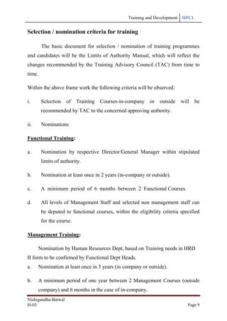 Hp Skill Development Form.pdf LIVE PROJECT ON “TRAINING AND DEVELOPMENT AT HINDUSTAN PETROLEUM ...