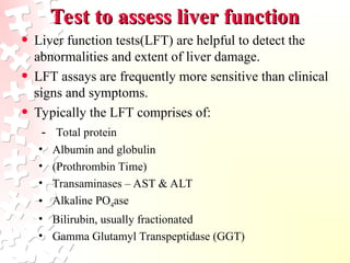 Comprehensive Overview of Liver Function and Diagnostic Tests | PPT