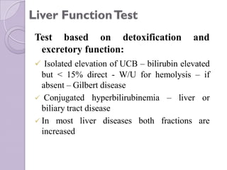 Liver functions, disorders and diagnostic tests - ppt | PDF