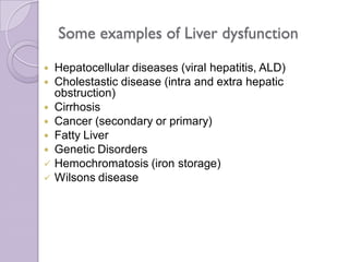 Liver functions, disorders and diagnostic tests - ppt | PDF