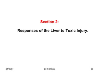 Section 2:

           Responses of the Liver to Toxic Injury.




01/05/07                 Dr R B Cope                 69
 