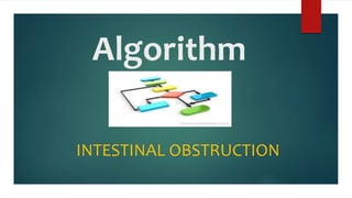 Algorithm
INTESTINAL OBSTRUCTION
 