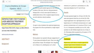 Surgical Management
Surgical therapy is necessary for multiple macroscopic or multiloculated
abscesses, or those in the left lobe, after percutaneous drainage failure.
 Hepatectomy (Hemi/Segmental Resection)
 