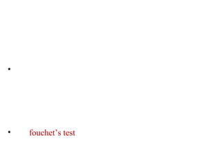 •Ictotest can be used to rule out presence of any
interfering substance that give false positive reaction
with dipstick test
•While recovering from jaundice urine bilirubin clears
before serum bilirubin
•Presence of bilirubin in urine impart it dark brown
color
•Also fouchet’s test done – if bilirubin is present a
green color develops
due to formation of biliverdin
 