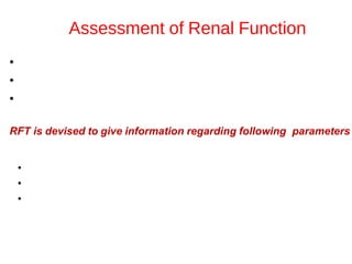 Liver and renal functional tests | PPT