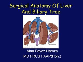 Surgical Anatomy Of Liver
And Biliary Tree
Alaa Fayez Hamza
MD FRCS FAAP(Hon.)
 