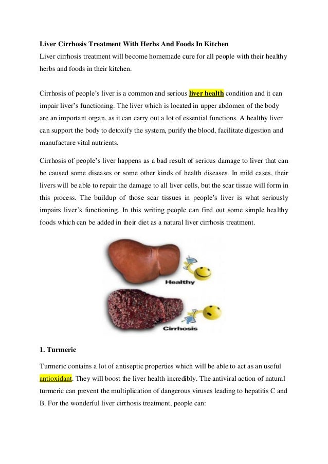 Liver Cirrhosis Treatment With Herbs And Foods In Kitchen