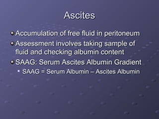 Ascites Sampling Liver disease(liver functions) | PPT