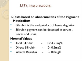 LIVER FUNCTION TESTS and hepaptitis features | PPTX