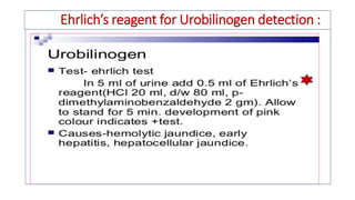 Ehrlich’s reagent for Urobilinogen detection :
 
