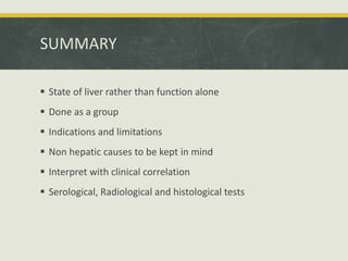 Liver function tests final | PPTX