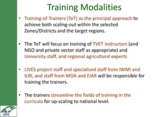 LIVES action-oriented research and capacity development