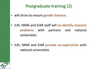 LIVES action-oriented research and capacity development