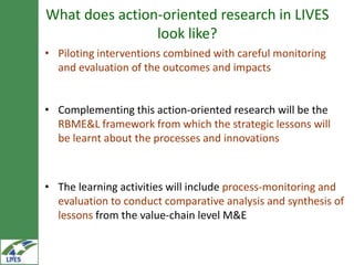 LIVES action-oriented research and capacity development