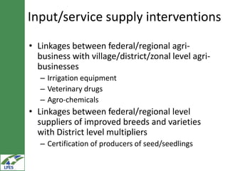 Commodity development interventions in LIVES