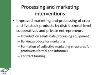 Commodity development interventions in LIVES