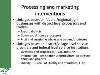Commodity development interventions in LIVES