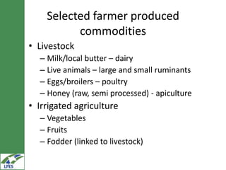 Commodity development interventions in LIVES