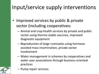 Commodity development interventions in LIVES