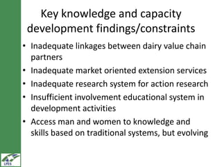 LIVES dairy value chain development: Distinguishing between fluid milk and butter channels  