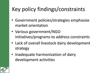 LIVES dairy value chain development: Distinguishing between fluid milk and butter channels  
