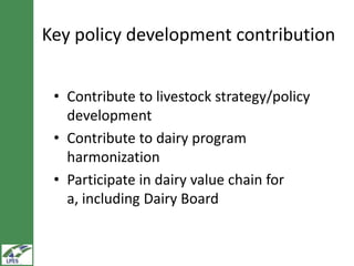 LIVES dairy value chain development: Distinguishing between fluid milk and butter channels  