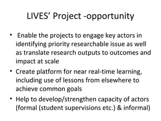ILRI Ethiopia goat and chicken projects: Potential synergies with LIVES