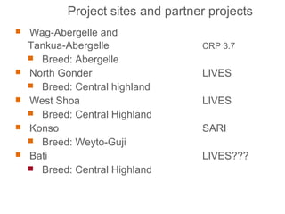 ILRI Ethiopia goat and chicken projects: Potential synergies with LIVES