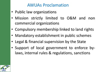 IWMI experiences on potential irrigated value chains development for the LIVES project