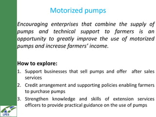 IWMI experiences on potential irrigated value chains development for the LIVES project