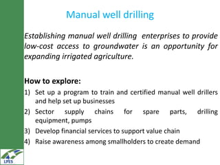 IWMI experiences on potential irrigated value chains development for the LIVES project
