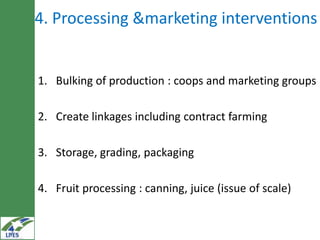  Irrigated agriculture value chains interventions in the LIVES project