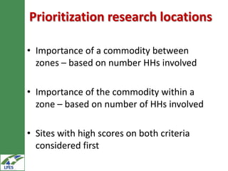 Potential livestock research areas in the LIVES project